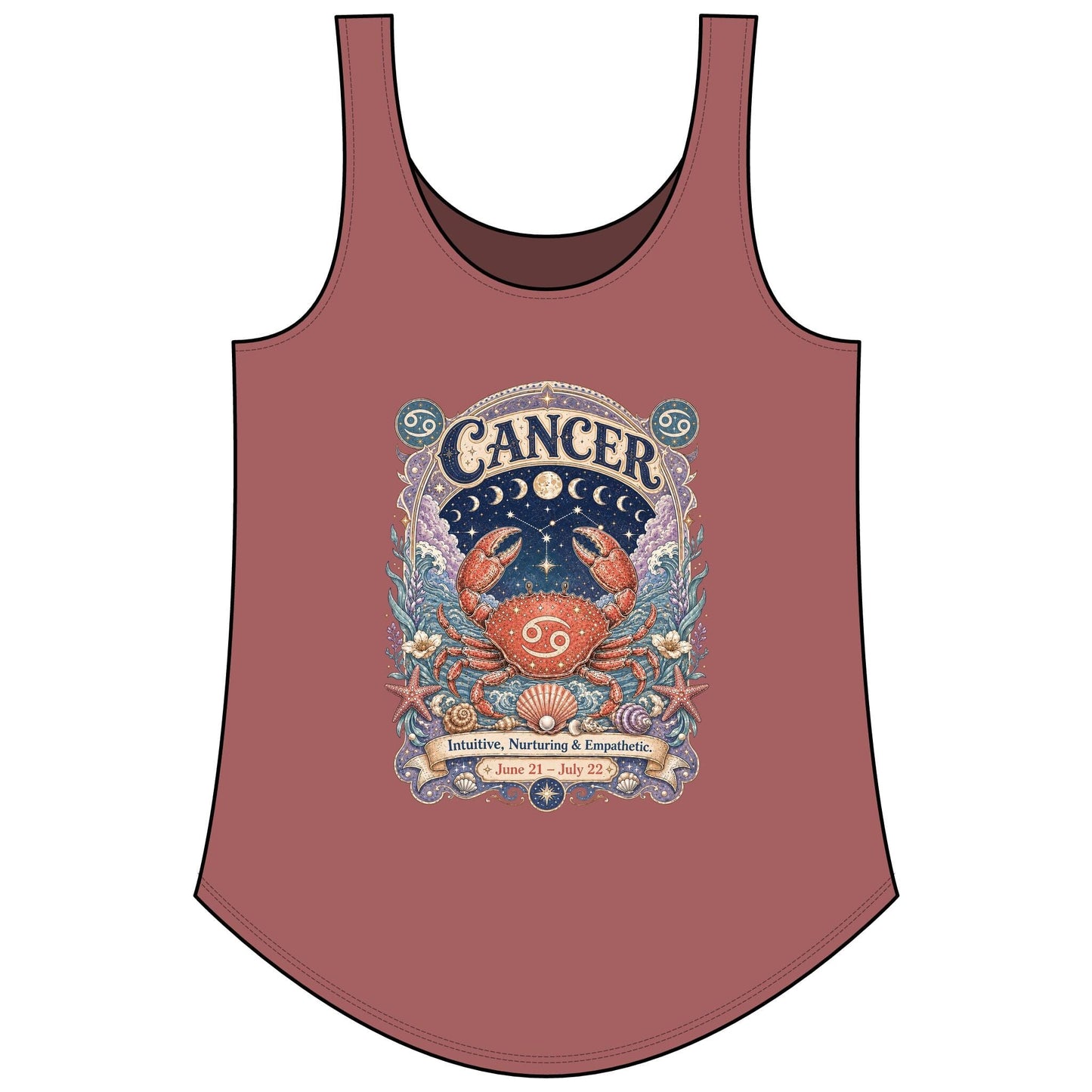 Cancer Zodiac Women's Festival Tank Top – Vintage Crab Astrology Tank