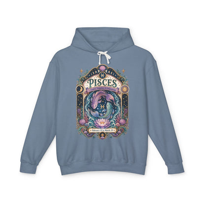 Pisces Zodiac Hooded Sweatshirt – Enchanted Fish Artwork