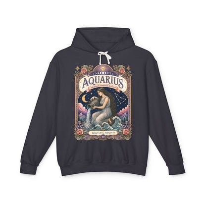 Aquarius Zodiac Hooded Sweatshirt – Enchanted Water Bearer Artwork