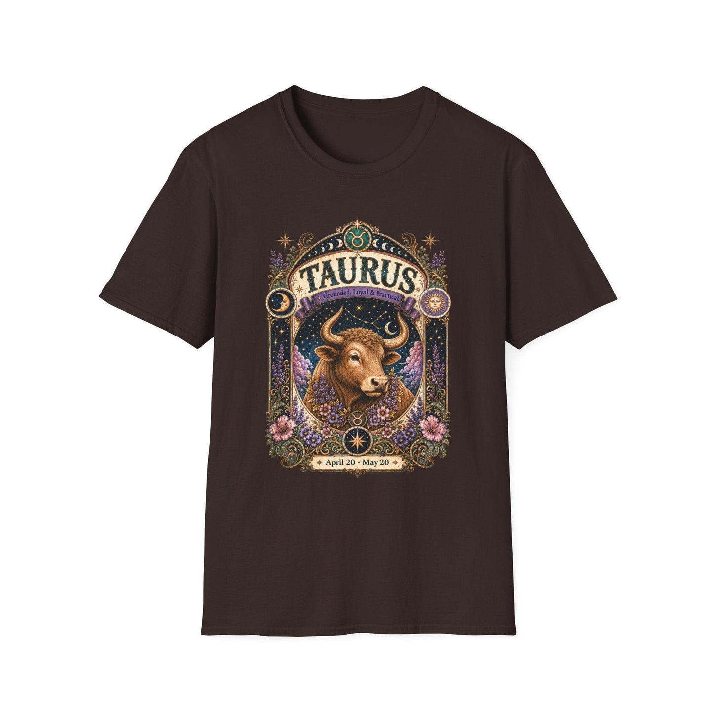 Taurus Zodiac Softstyle T-Shirt – Celestial Bull Artwork