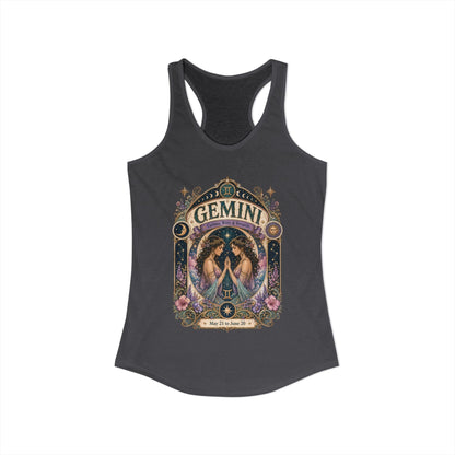 Gemini Zodiac Women's Racerback Tank – Ornate Twins Artwork