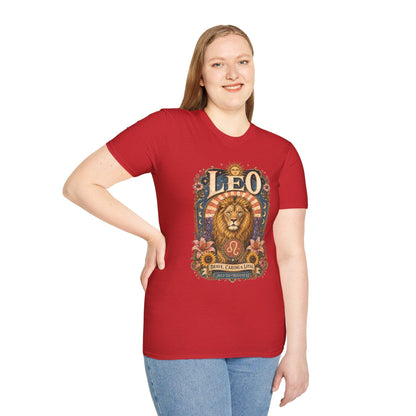 Leo Zodiac Softstyle T-Shirt – Celestial Lion Artwork