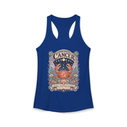 Cancer Zodiac Women's Racerback Tank – Ornate Crab Artwork