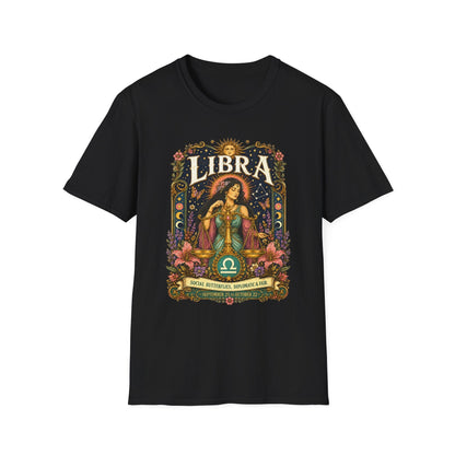 Libra Zodiac Softstyle T-Shirt – Celestial Scales Artwork