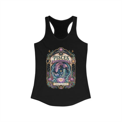 Pisces Zodiac Women's Racerback Tank – Ornate Fish Artwork