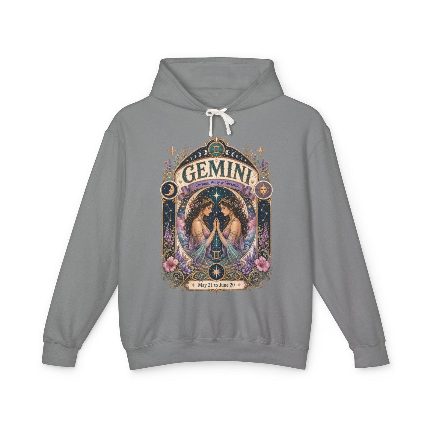 Gemini Zodiac Hooded Sweatshirt – Enchanted Twins Artwork
