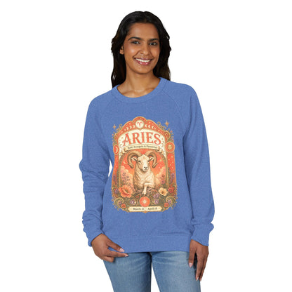 Aries Zodiac Raglan Sweatshirt – Ethereal Ram Artwork