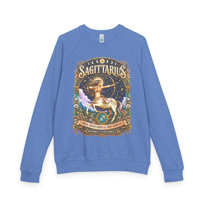 Sagittarius Zodiac Raglan Sweatshirt – Ethereal Archer Artwork