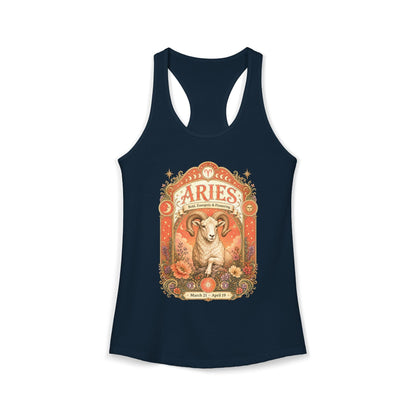 Aries Zodiac Women's Racerback Tank – Ornate Ram Artwork