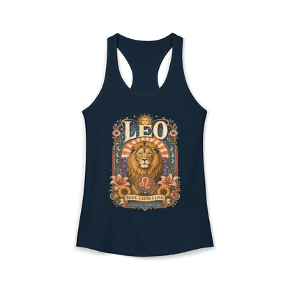 Leo Zodiac Women's Racerback Tank – Ornate Lion Artwork