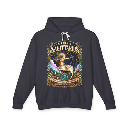 Sagittarius Zodiac Hooded Sweatshirt – Enchanted Archer Artwork