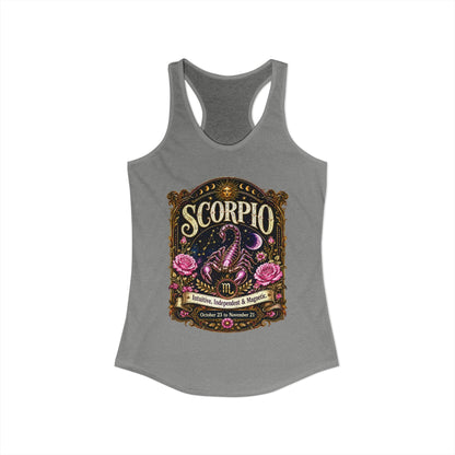 Scorpio Zodiac Women's Racerback Tank – Ornate Scorpion Artwork