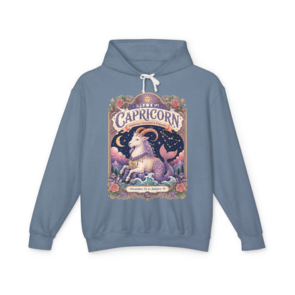 Capricorn Zodiac Hooded Sweatshirt – Enchanted Sea Goat Artwork