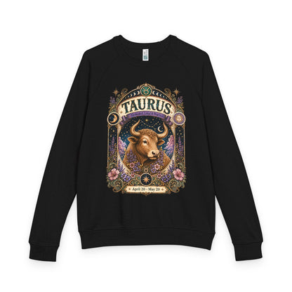 Taurus Zodiac Raglan Sweatshirt – Ethereal Bull Artwork
