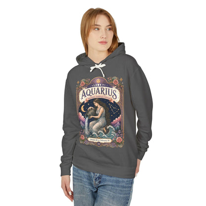 Aquarius Zodiac Hooded Sweatshirt – Enchanted Water Bearer Artwork