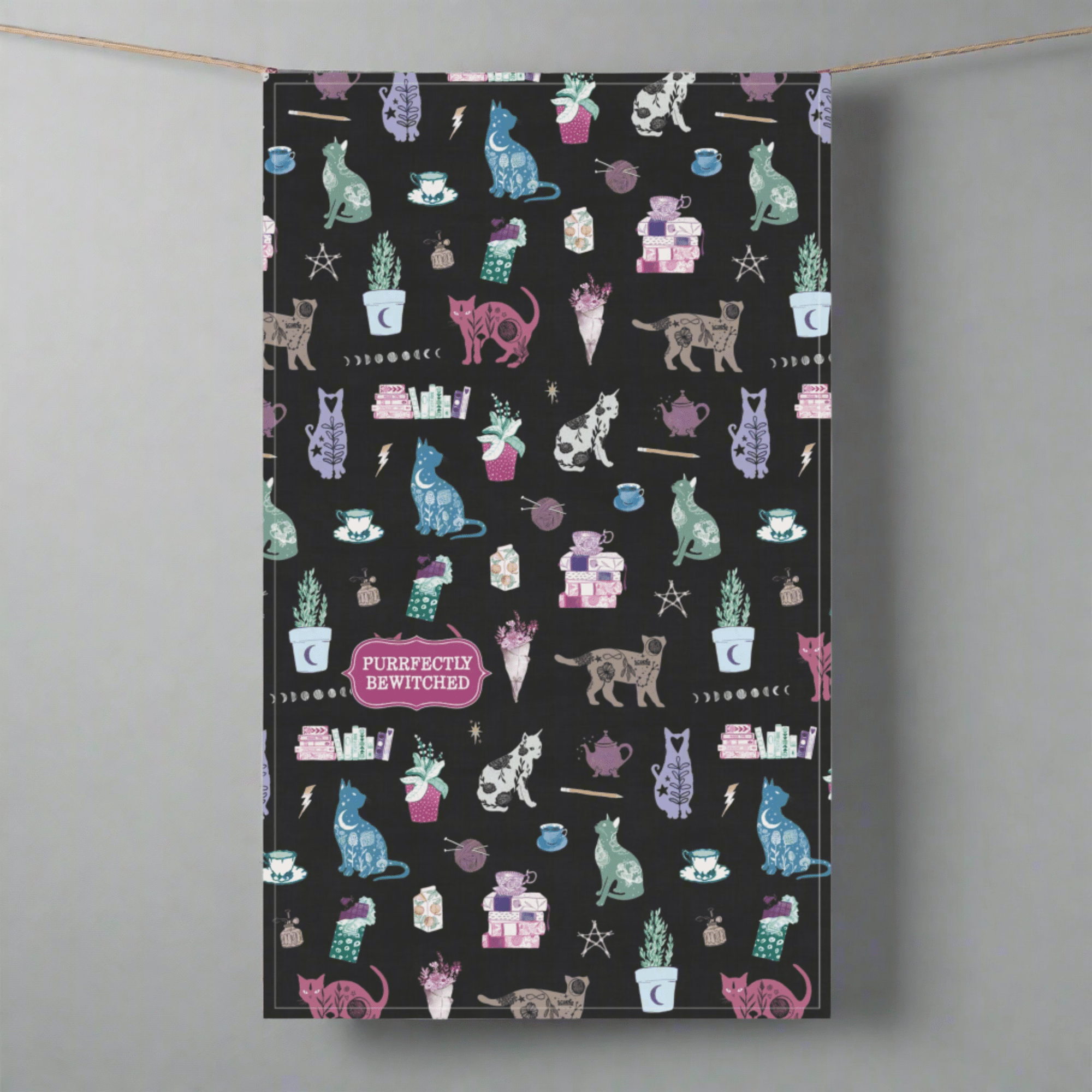 Purrfectly Bewitched Kitchen Towel