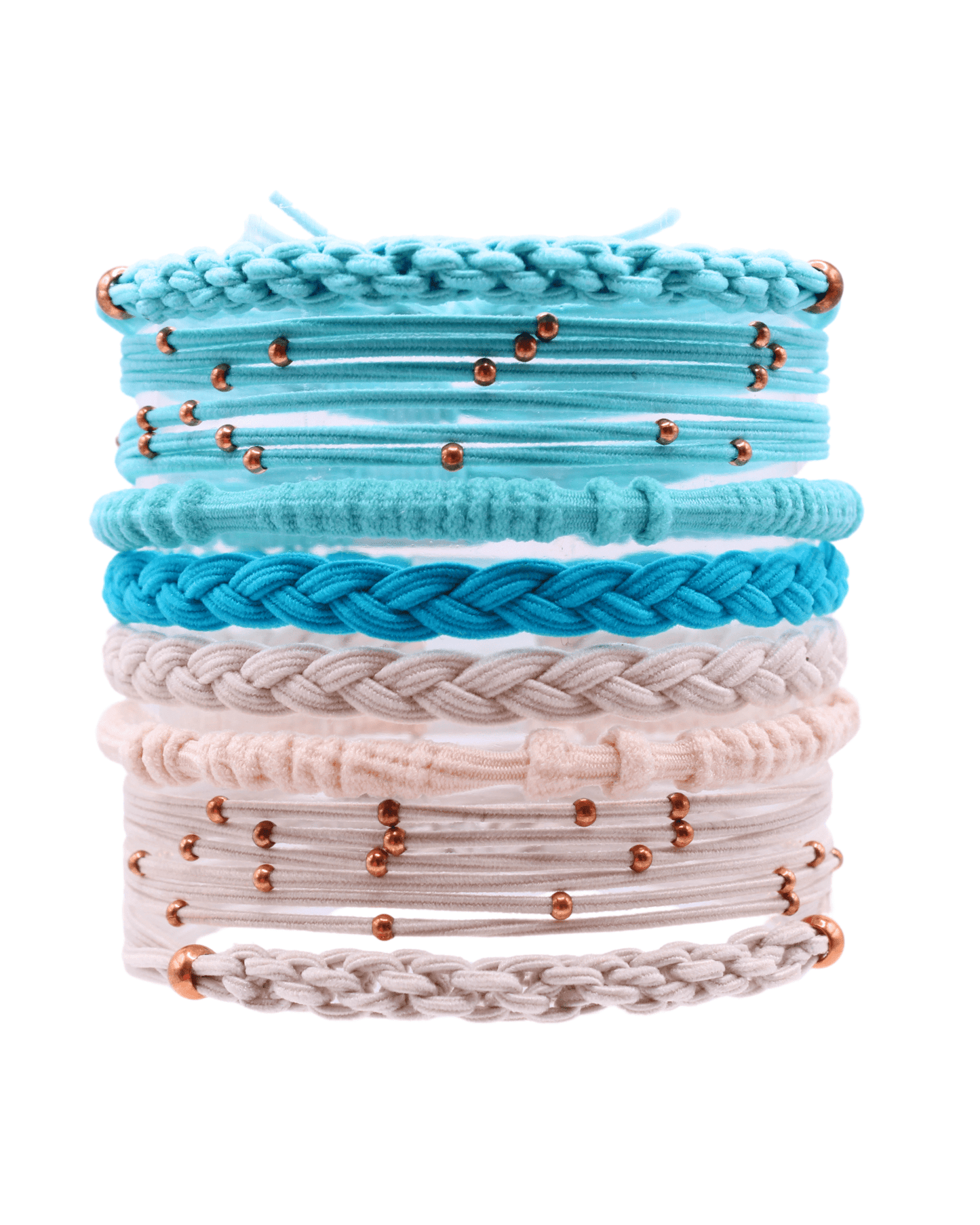 Solana Hair Tie Bracelet Set - Waterproof No-Snag Elastic Stacks - Spirit Nest