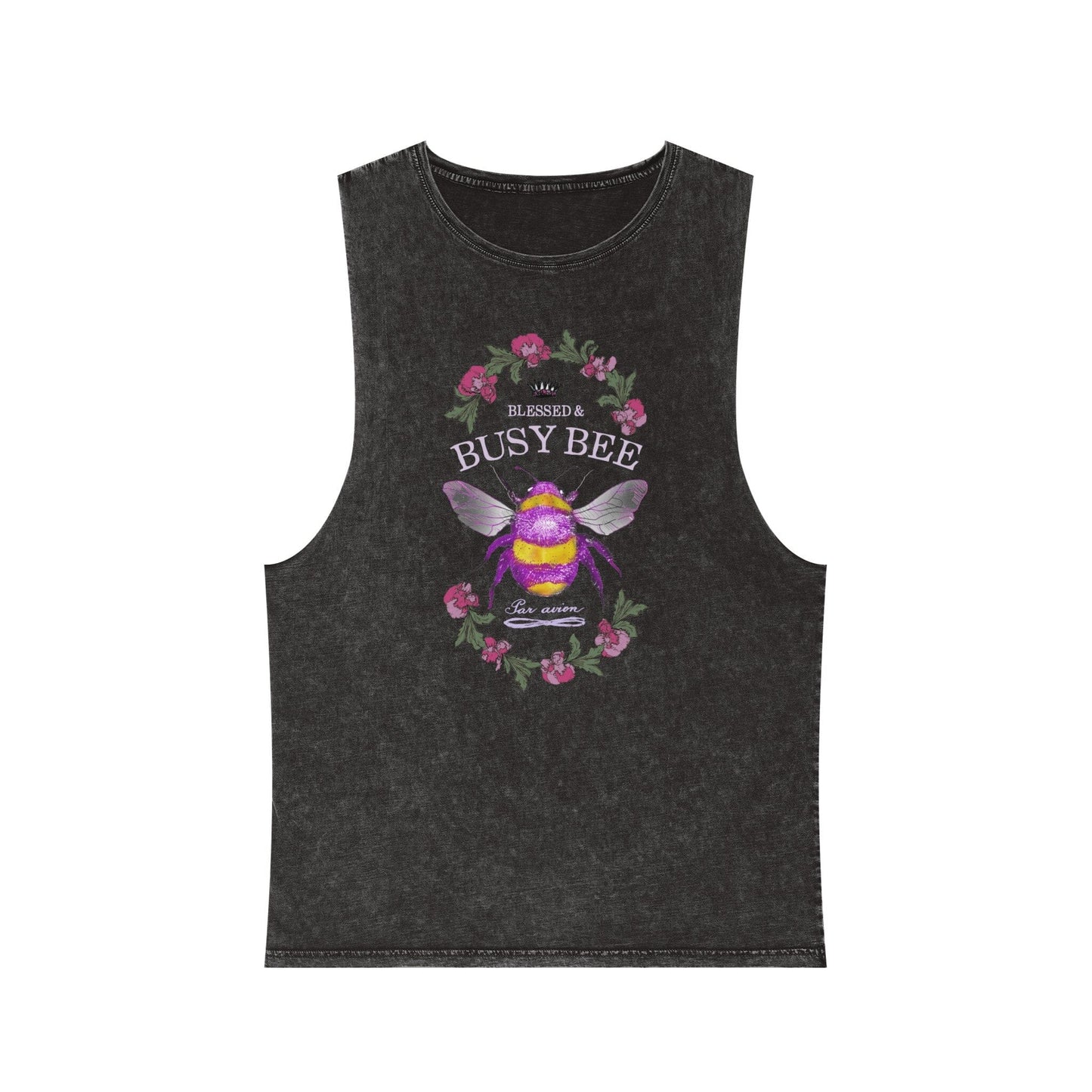 Blessed & Busy Bee - Unisex Stonewash Tank Top