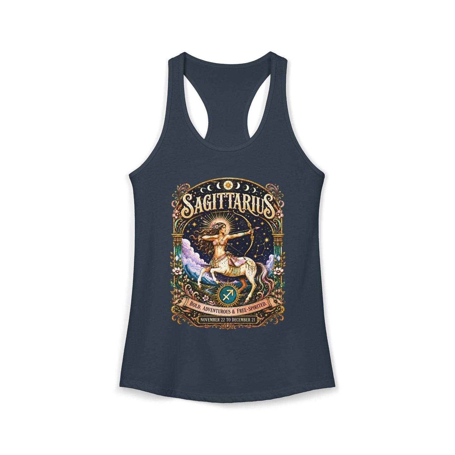 Sagittarius Zodiac Women's Racerback Tank – Ornate Archer Artwork