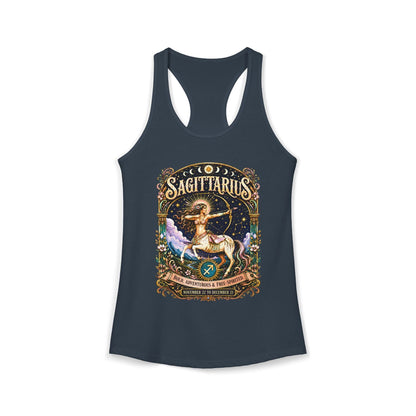 Sagittarius Zodiac Women's Racerback Tank – Ornate Archer Artwork