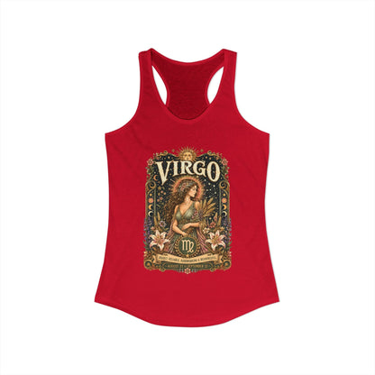 Virgo Zodiac Women's Racerback Tank – Ornate Maiden Artwork