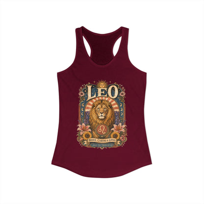Leo Zodiac Women's Racerback Tank – Ornate Lion Artwork