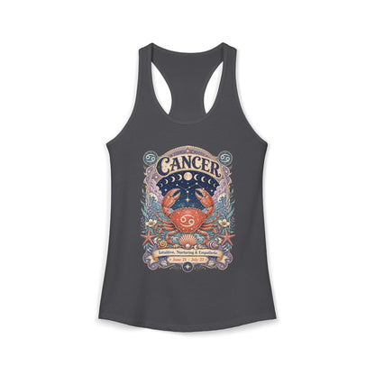 Cancer Zodiac Women's Racerback Tank – Ornate Crab Artwork