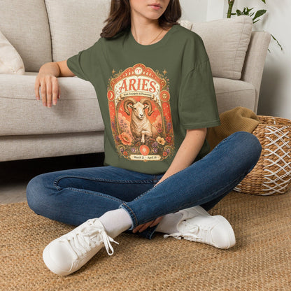 Aries Zodiac Softstyle T-Shirt – Celestial Ram Artwork