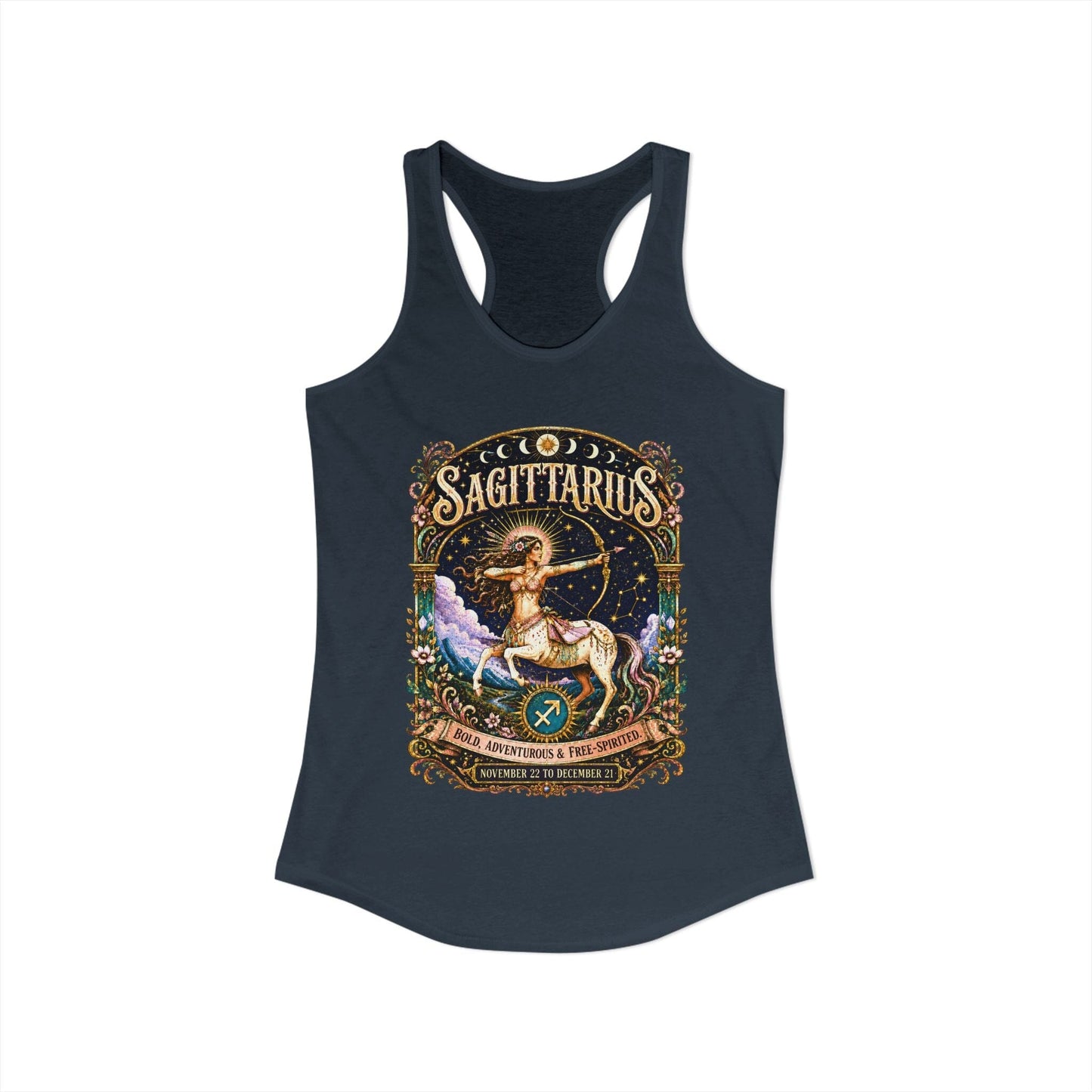 Sagittarius Zodiac Women's Racerback Tank – Ornate Archer Artwork