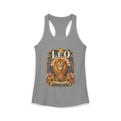 Leo Zodiac Women's Racerback Tank – Ornate Lion Artwork