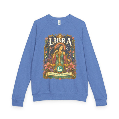 Libra Zodiac Raglan Sweatshirt – Ethereal Scales Artwork