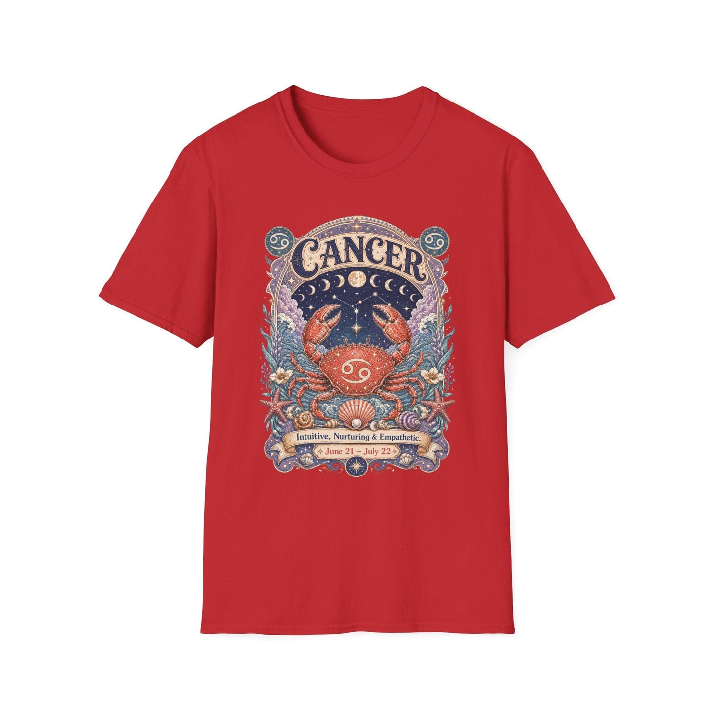 Cancer Zodiac Softstyle T-Shirt – Celestial Crab Artwork