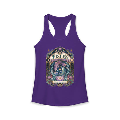 Pisces Zodiac Women's Racerback Tank – Ornate Fish Artwork