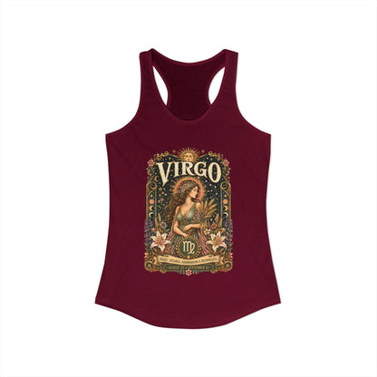 Virgo Zodiac Women's Racerback Tank – Ornate Maiden Artwork
