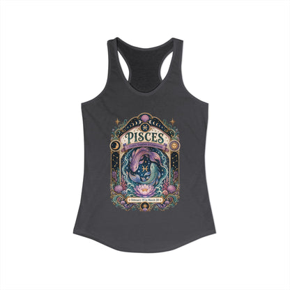 Pisces Zodiac Women's Racerback Tank – Ornate Fish Artwork