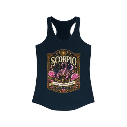 Scorpio Zodiac Women's Racerback Tank – Ornate Scorpion Artwork