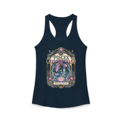 Pisces Zodiac Women's Racerback Tank – Ornate Fish Artwork