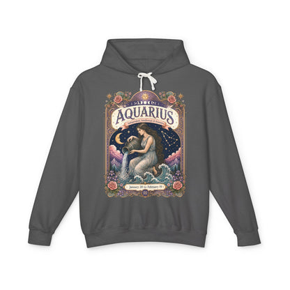 Aquarius Zodiac Hooded Sweatshirt – Enchanted Water Bearer Artwork