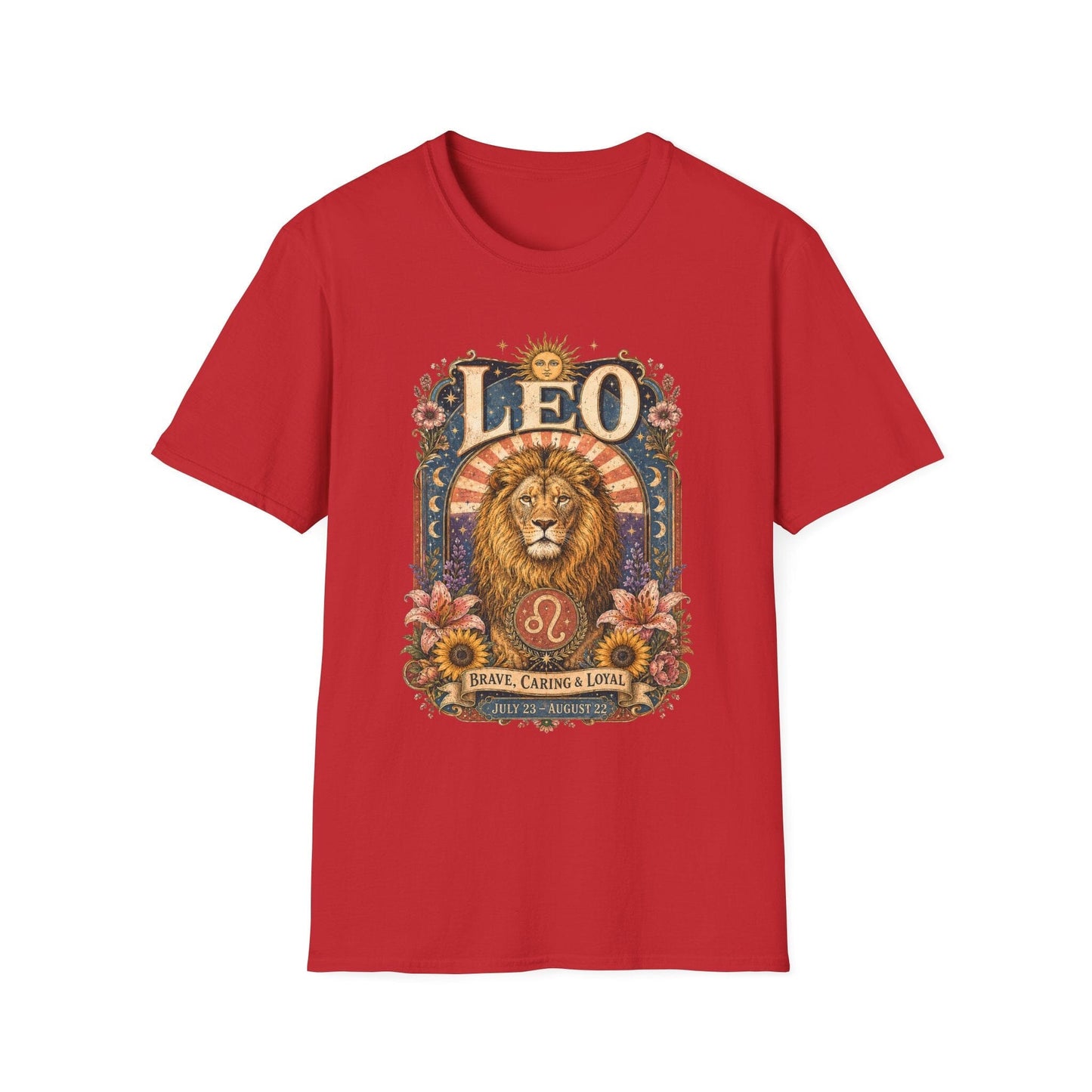 Leo Zodiac Softstyle T-Shirt – Celestial Lion Artwork