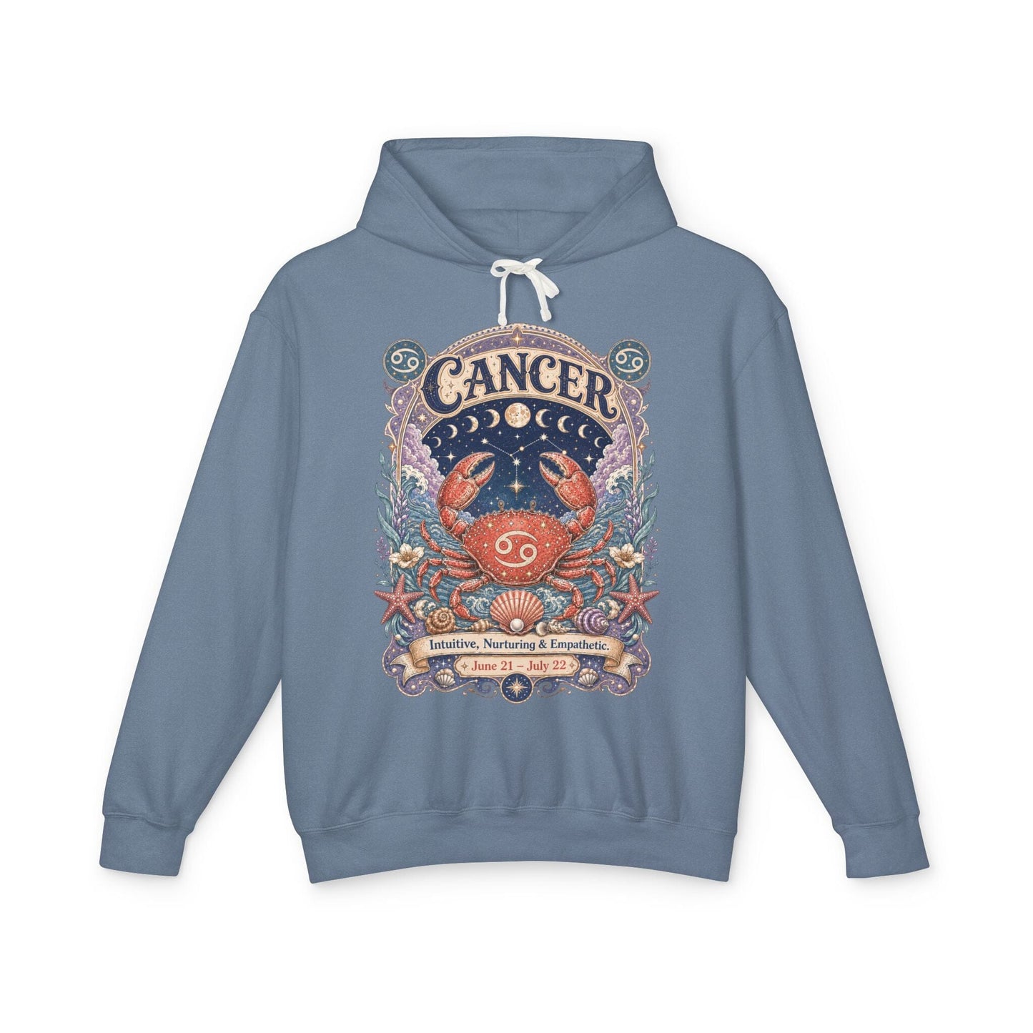 Cancer Zodiac Hooded Sweatshirt – Enchanted Crab Artwork