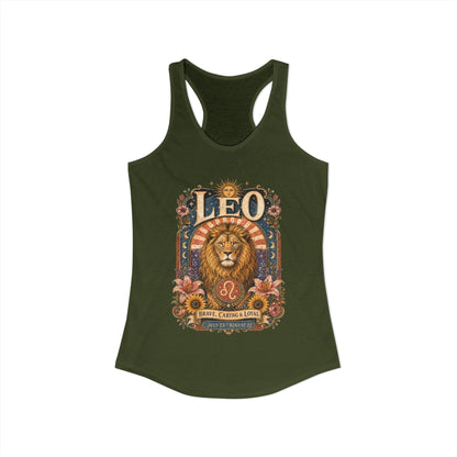 Leo Zodiac Women's Racerback Tank – Ornate Lion Artwork