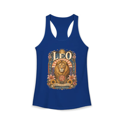 Leo Zodiac Women's Racerback Tank – Ornate Lion Artwork