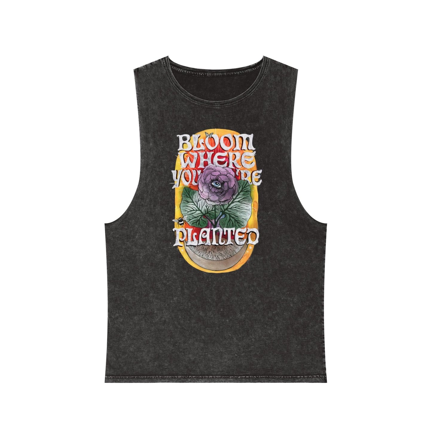 Bloom Where You Are Planted - Unisex Stonewash Tank Top