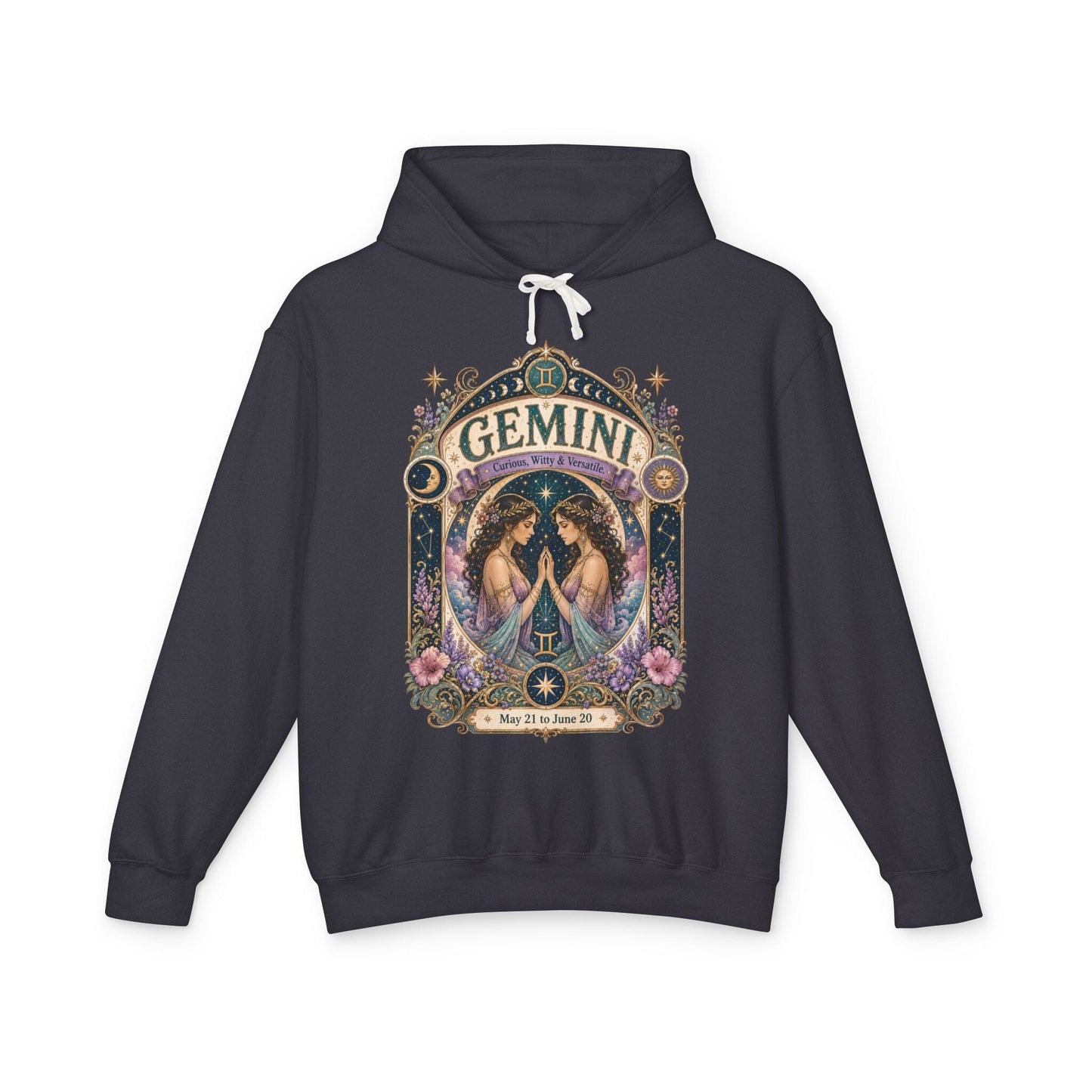 Gemini Zodiac Hooded Sweatshirt – Enchanted Twins Artwork