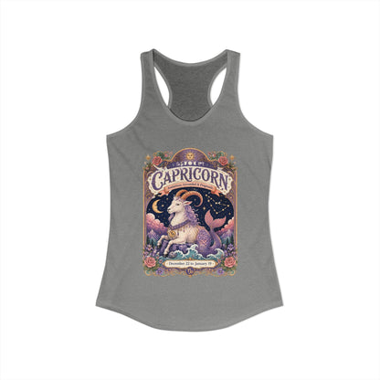 Capricorn Zodiac Women's Racerback Tank – Ornate Sea Goat Artwork