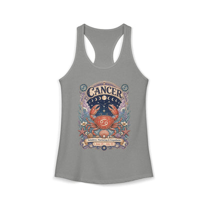 Cancer Zodiac Women's Racerback Tank – Ornate Crab Artwork