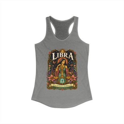 Libra Zodiac Women's Racerback Tank – Ornate Scales Artwork