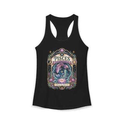 Pisces Zodiac Women's Racerback Tank – Ornate Fish Artwork