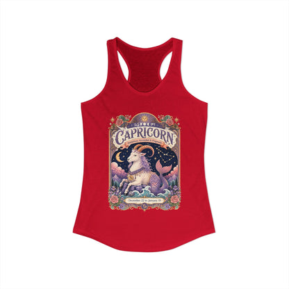 Capricorn Zodiac Women's Racerback Tank – Ornate Sea Goat Artwork