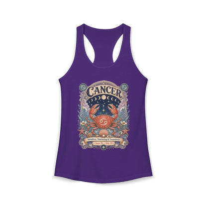 Cancer Zodiac Women's Racerback Tank – Ornate Crab Artwork